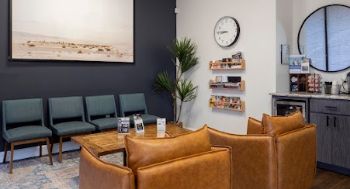 Rows of chairs in the waiting area at Mustang Dentistry and Braces